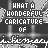 repeating text-based icons with 'WHAT A WONDERFUL CARICATURE OF' in white and multicolored letters on a dark background, featuring pixelated animation effects