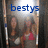 Animated sequence showing three distinct text overlays on a blurred background of people in a room.