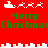 Red background with green text and white pixel art of Santa's sleigh and reindeer, showing animation changes in the lower section.