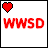 A 3x2 contact sheet of six pixelated animated frames featuring colored hearts and text, each frame with a distinct color scheme and visible text or symbols.