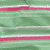 Green polo shirt with horizontal pink and white stripes, displayed in multiple views including close-up sections and full-body view.