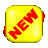 Yellow 3D cube with red 'NEW' text rotating on gray background, showing multiple angles of the same object.