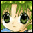 A pixelated anime-style character with green hair and large eyes on the left, next to a black background with white text "Anime IM" and "com" on the right.