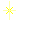 Three yellow pixelated cross-shaped icons with radiating dots on a gray background, positioned at top-left, top-right, and bottom-center.