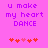 Pixelated text on pink background with animated heart symbols changing positions.