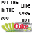 Animated contact sheet showing two frames of a pixelated text-based animation with changing colors and a soda can graphic at the bottom.