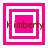 Four variations of a pink and white square frame with brown text reading Kimberly displayed in