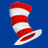 Red and white striped hat with a wide brim rotates against a solid blue background, displaying multiple angles of the same object.