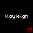 Black background with repeated white text 'Kayleigh' and red pixelated hearts arranged in a pattern