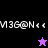 Pixelated icon with repeated text and star symbols on black, purple, and light purple backgrounds.