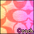 A contact sheet of five animated frames showing a repeating pattern with the word "Coach" in pixelated text over a pink and orange geometric background.
