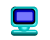 A teal computer monitor with a blue screen displays sequential changes: an envelope appears, then opens to reveal a folded paper inside.