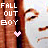Pixelated static image featuring text and a partial character face with a heart symbol on the left side, set against a blurred background.