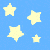 Static image of multiple yellow stars on a blue background with a gray rectangle in the bottom right corner.