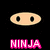 Pixelated icon shows a light beige oval face with two black circular eyes on a black background, below which is pink text reading NINJA.