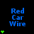 Blue text 'Red Car Wire' on black background with green plus symbols varying in quantity per