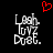 Two identical pixelated text-based icons with 'Leah Lovz Duet.' text and a red heart symbol above, displayed side-by-side on black background.