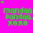 Green pixelated text 'mandaa panda xoxo' on bright pink background with scattered stars, some frames show additional small gray stars.
