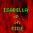 Green pixelated text reads "ISABELLA is on FIRE" over a red textured background with a gray on the right