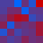 small square in varying shades of blue and red arranged in a pattern with no discernible subject or text