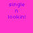 A 3x2 contact sheet of six animated frames showing a pink background with purple text "single n lookin!" and varying light pink rectangular overlays.
