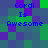 Pixelated of blue text reading "Cordi Is Awesome" on a background of purple, green, and blue squares