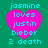 A static digital image with four identical pink heart-shaped icons on a teal background, each containing cyan text.