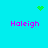 Cyan background with four instances of pink text 'Haleigh' and three green pixelated symbols: a heart, a starburst, and a cluster.