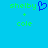 Pixelated text and symbols on a solid blue background with green and blue elements.