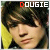 six identical images showing a person with dark hair and yellow background, each labeled 'DOUGIE' in red and white text