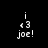Pixelated text 'i <3 joe!' on black background with pink rectangular overlays in different positions across four views.