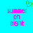 A static pixel art image with a bright cyan background, featuring two identical text blocks and a green heart symbol.