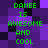 Green pixelated text on a purple and black checkered background repeats 'DANEE IS AWESOME AND COOL' in two vertical