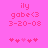 Pixelated pink background with text 'ily gabe<3 3-20-08' and five heart symbols, where the third heart shifts from light to dark between frames.