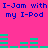 Pixelated text and green audio waveforms on a bright pink background with repeated phrases.