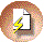 Animated contact sheet of 25 AIM buddy icons showing sequential motion frames with a yellow lightning bolt and white shape inside dark blue circular border on brown textured background.
