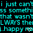 Cyan text on black background repeats phrases with heart symbols, showing animation through text and symbol changes.