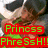 Animated icon shows a person in green clothing with red accents, holding an object near their face; text overlay reads "Princess PhreSsH!".