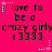 A bright pink background displays repeated text "love to be a crazy girly" with heart symbols and pixelated stars, arranged in a pattern