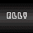 A 4x3 contact sheet of a pixelated animation showing the word "ALLY" in white block letters with small stars appearing and disappearing above it across frames.