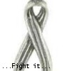 A grayscale ribbon symbol with diagonal stripes, positioned vertically against a white background, with text reading '...Fight it...' at the bottom.