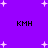 Purple background with white pixelated stars and four instances of black Cyrillic text 'КМН' arranged in a pattern