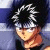 Two anime-style character portraits side-by-side: left has black hair with white streaks and a headband, right has red hair and green eyes.