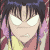 Anime-style character with dark hair and glowing white eyes, wearing yellow top over pink garment, static image.