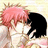 Pixelated anime-style image of two characters kissing, with pink text overlays on black background stating 'OMG Gaara Kissed Hinata!!!!' and 'OMG Hinata Kissed Back!!!!'
