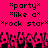 Pixelated text and silhouettes on a bright pink background with repeated phrases and raised hands.