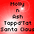 Red background with pixelated text reading 'Molly n Ash Tappd'Tat Santa Claus' in four identical quadrants, each containing the same text layout and color scheme.