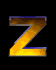 nine identical golden 'Z' characters with blue outlines on black backgrounds, arranged in three and