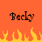 Pixelated orange background with two identical 'Becky' text labels above yellow-orange flames, no visible animation changes.