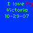 Blue background with green pixelated text reading "I love Victoria 10-29-07" and a red heart symbol replacing the word "love" in one instance.